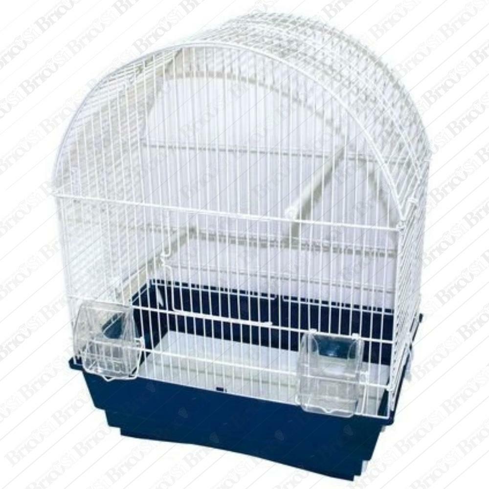Gabbia gabbietta per uccelli canarini pappagallini 41,5X25X54,5cm bianca Erica