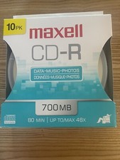 MAXWELL CD-R  10 PACK 80 Minutes Compact Discs  SEALED