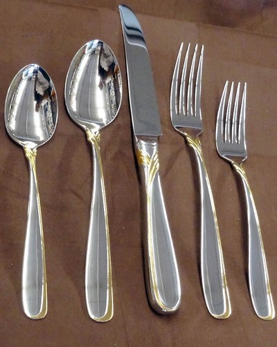 AFFAIR GOLD / PATRICK by Yamazaki 5 Piece Place Setting NEW NEVER USED Japan - Picture 3 of 12