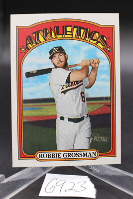 2021 TOPPS HERITAGE ROBBIE GROSSMAN WRONG BACK ERROR MIKE MINOR NM+