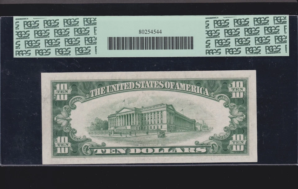 US 1934D $10 FRN New York BF Block FR 2009-B PCGS 66 PPQ GEM CU (204) - Image 2 of 2