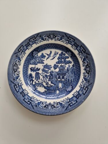Vintage Churchill Willow Pattern Blue And White Side Plate 16.75cm - 第 1/2 張圖片