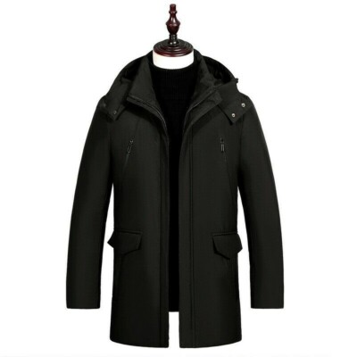 Herren Ente Daunenjacke Lang Kapuzenjacke Puffer Parka Verdicken Ski Kapuze