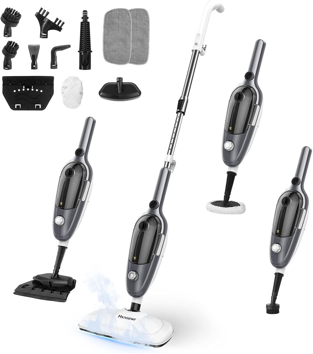 Versatile Handheld Steam Cleaner with 11 Attachments for Home & Floor Care