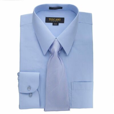 Men's Dress Shirts With Matching (Random design) Tie Set Cotton-Blend Shirt Set