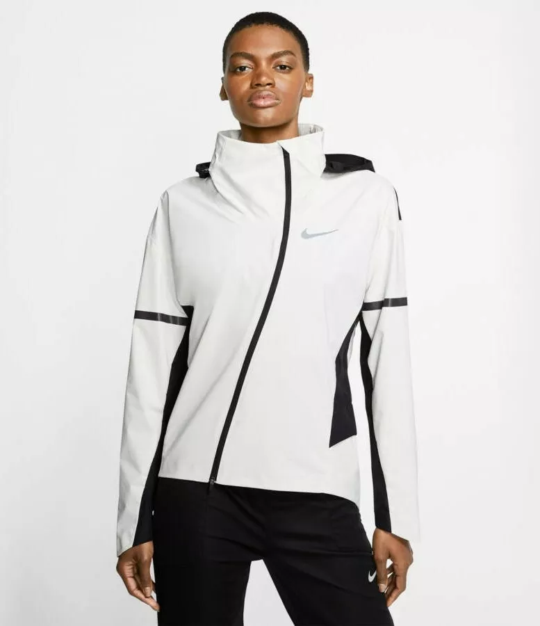 Nike womens white running clearance jacket