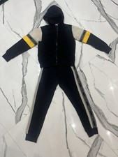 NWT MONCLER Black Logo Patch Stripe Sweatsuit Size 10Y