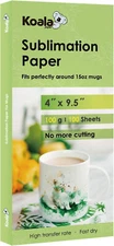 Koala Sublimation Paper 4.5x9 100 Sheets for Inkjet Heat Sublimation Blanks Mug