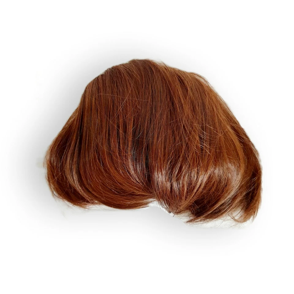 Handmade 9" Brown Synthetic Fiber Drawstring Clip Pony Hair Extension Piece - Image 2 of 4