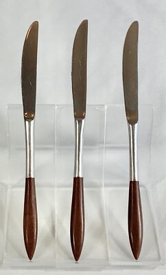 EPIC ETERNA CANOE MUFFIN 3 Dinner Knives 8.5  Server Forged Stainless Japan MCM