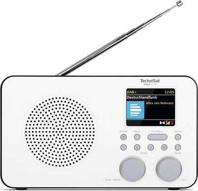 TechniSat VIOLA 2 C IR | tragbares DAB+ Internetradio mit Akku | weiß/schwarz
