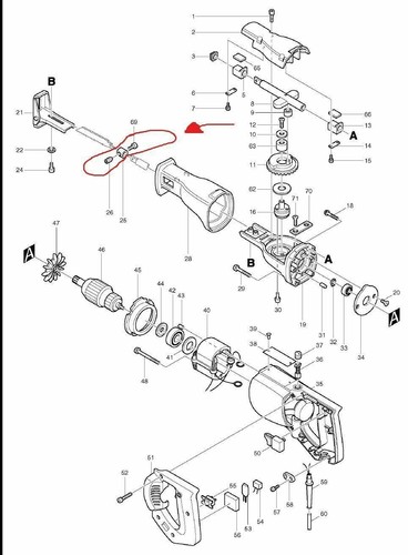 Makita Blade Clamp + Screw M5X15 + Hollow Grub Screw М8х9 JR3000 JR3000V JR3020 - Picture 3 of 3