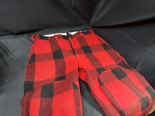 1960's WOOLRICH 100 Wool Men's Hunting Pants Red Buffalo Plaid 36 X 28 Mackinaw