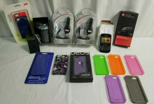 NIP CELL PHONE Shop Lot IPhone 5 Cases, A855 Droid Batteries & Doors jd#39 - Picture 1 of 12