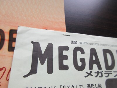 Megadeth 2000 Japan Tour Book Japan Promo Press Release Nagoya