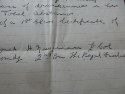 WW1 1914  CALCUTTA   H NEWENHAM LT COL  ROYAL FUSILIERS  GALLIPOLI CONNECTION 