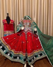 Afghan long Green Red kochi nikkah dress and wasket for women couple kochi set