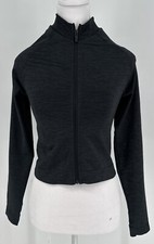 Tala Sculpt Seamless Mock Neck Zip Through Jacket- Black Marl