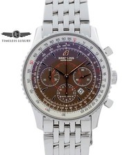 Breitling Navitimer Montbrillant A41370 Stainless 38mm Brown Dial Box & Papers