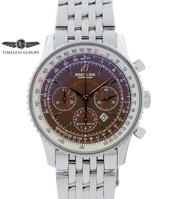 Breitling Navitimer Montbrillant A41370 Stainless 38mm Brown Dial