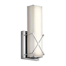 Kichler 45656CHLED Trinsic 12" Tall LED ADA Bathroom Sconce, Chrome