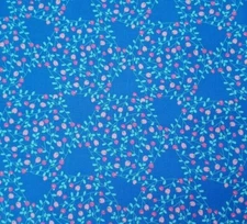Ayumi BTY Ana Sanfelippo P&B Textiles Pink Aqua Hexie Small Floral Bright Blue
