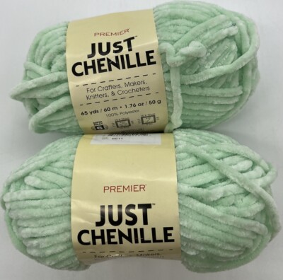 Premier Just Chenille Yarn ''Mint'' 2 Skeins #1505