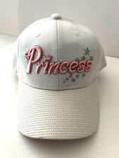 Princess White With Pink Embroidered Kids Youth Adjustable Hat Cap Brand New