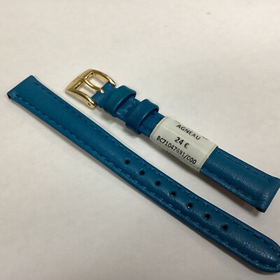 XS Bracelet montre cuir souple grainé bleu mer 12mm 14mm 16mm 18mm 20mm