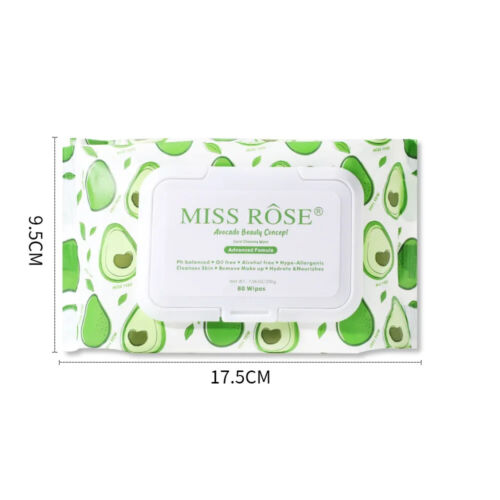 Disposable 80 Pieces Avocado Gently Off Remover Cleansing Skin Care Makeup Wipes - Picture 9 of 10