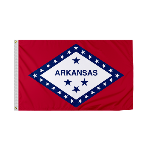 Promo Patriot's Arkansas AR Staatsflagge einlagig Rückseite gedruckt 200D Nylon - Bild 1 von 6