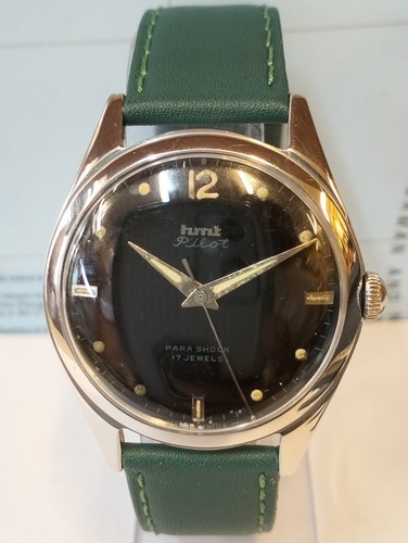 HMT PILOT 17 JEWELS WINDING BLACK DIAL 030189 INDIA MEN'S FULL WORKING VINTAGE - Picture 4 of 21