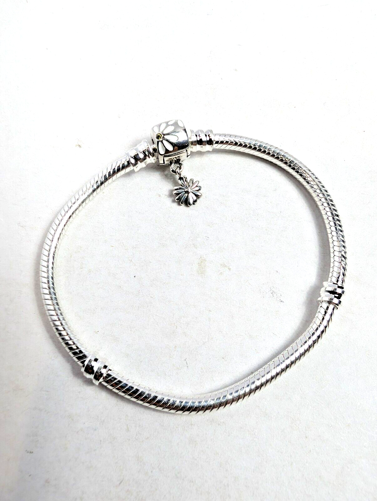 Authentic Pandora Bracelet, Daisy Flower Clasp, #598776C01, Silver ...