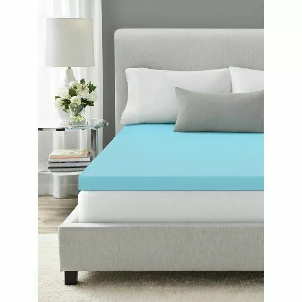 MAINSTAYS 3 INCH MEMORY FOAM MATTRESS TOPPER KING DISTRESSED PKG