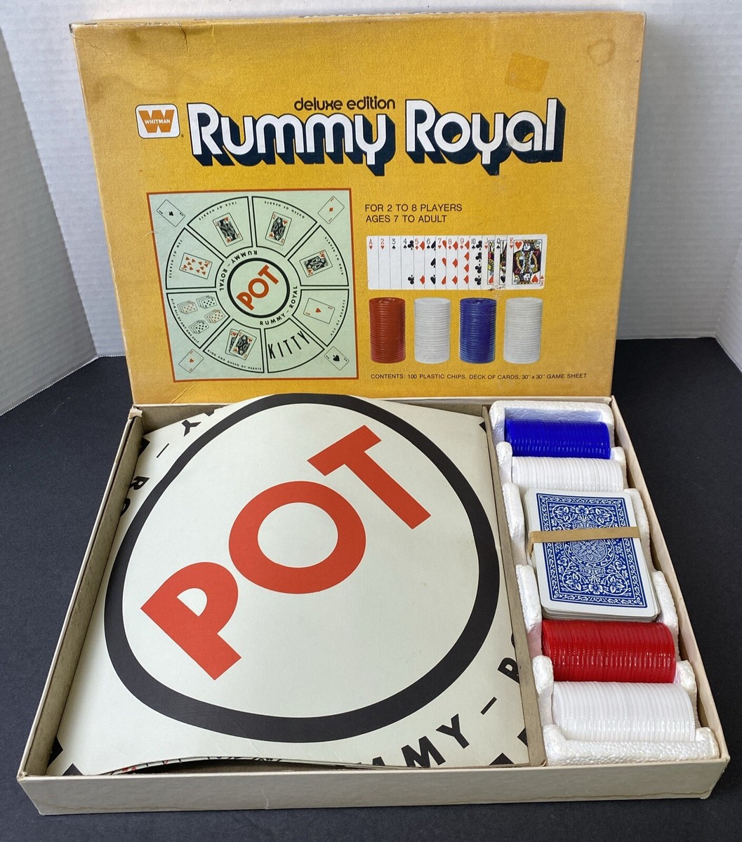 Vintage RUMMY ROYAL card game Deluxe Edition 70's Whitman COMPLETE