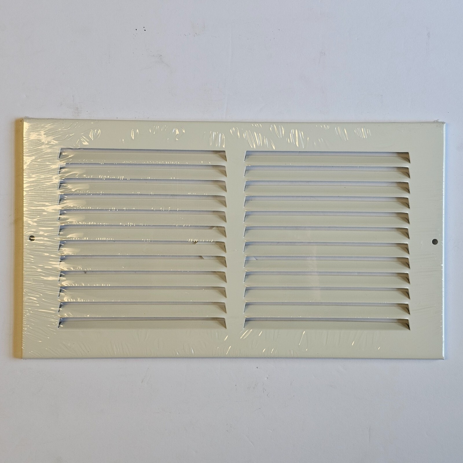 Return Air Grille White 12" x 6" Steel, Flat Wall Grille