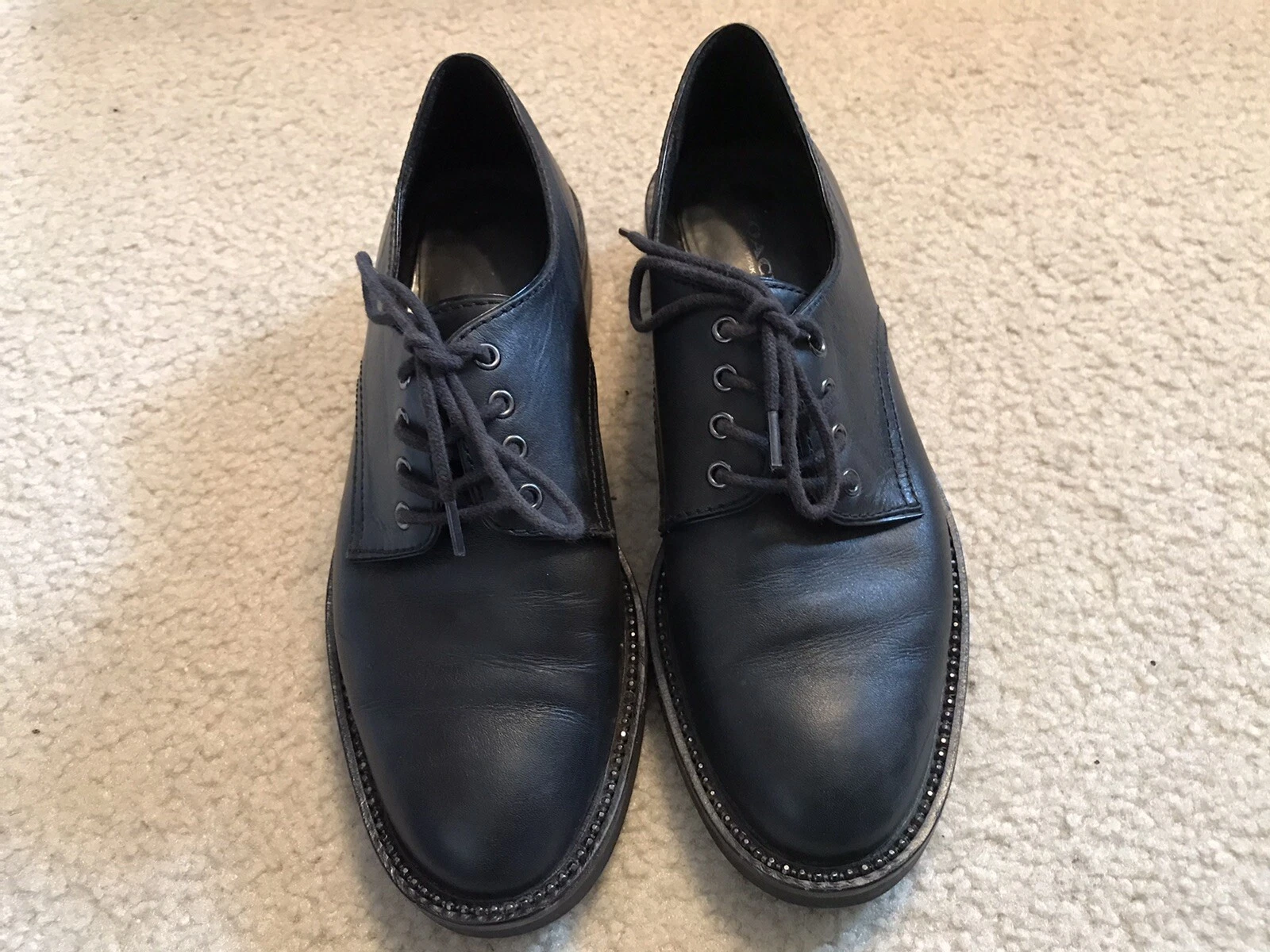 Mocassini di qualità da donna Coach neri stringati taglia 7 5B!