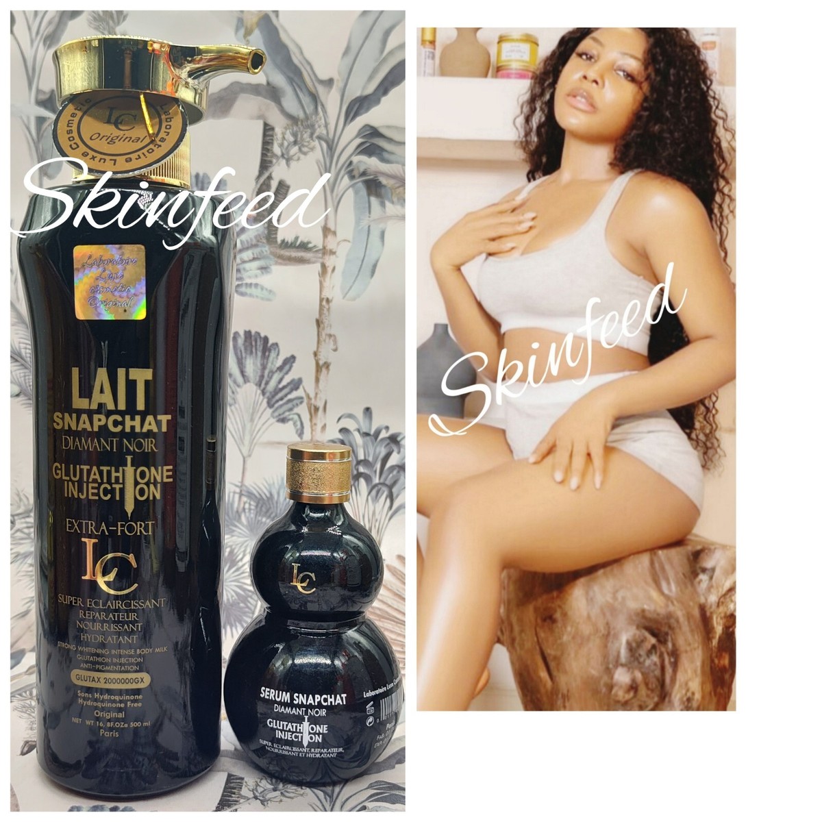 glutathion éclaircissant usa 2pc. Lait snaptchat Diamant noir Glutation Body Lotion & Serum. 💯AUTHENTIC promoting a more radiant Premium Skin Care for Size|7 Size:1023RM