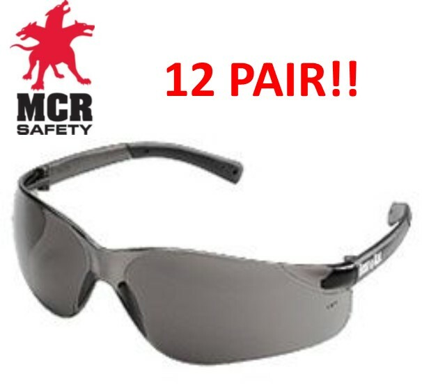 MCR CREWS BK112 BEARKAT GRAY LENS SAFETY GLASSES 12 PAIR PACK
