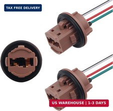 2PCS 7443/T20 Car Brake Light Socket,Insulated Car Brake Light Bulb Female Socke