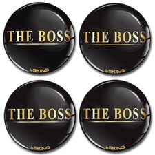 Silicone sticker 3D for hub cap wheel cover black gold The Boss A 47