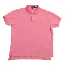 Ralph Lauren Polo Shirt Mens XL Pink Pima Stretch Mesh Custom Fit Golf