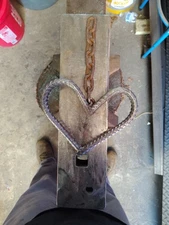 Handmade Cottage Core Rebar 8 Inch Heart On A Chain