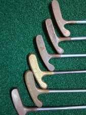6 Achusnet Bullseye Putters Lot