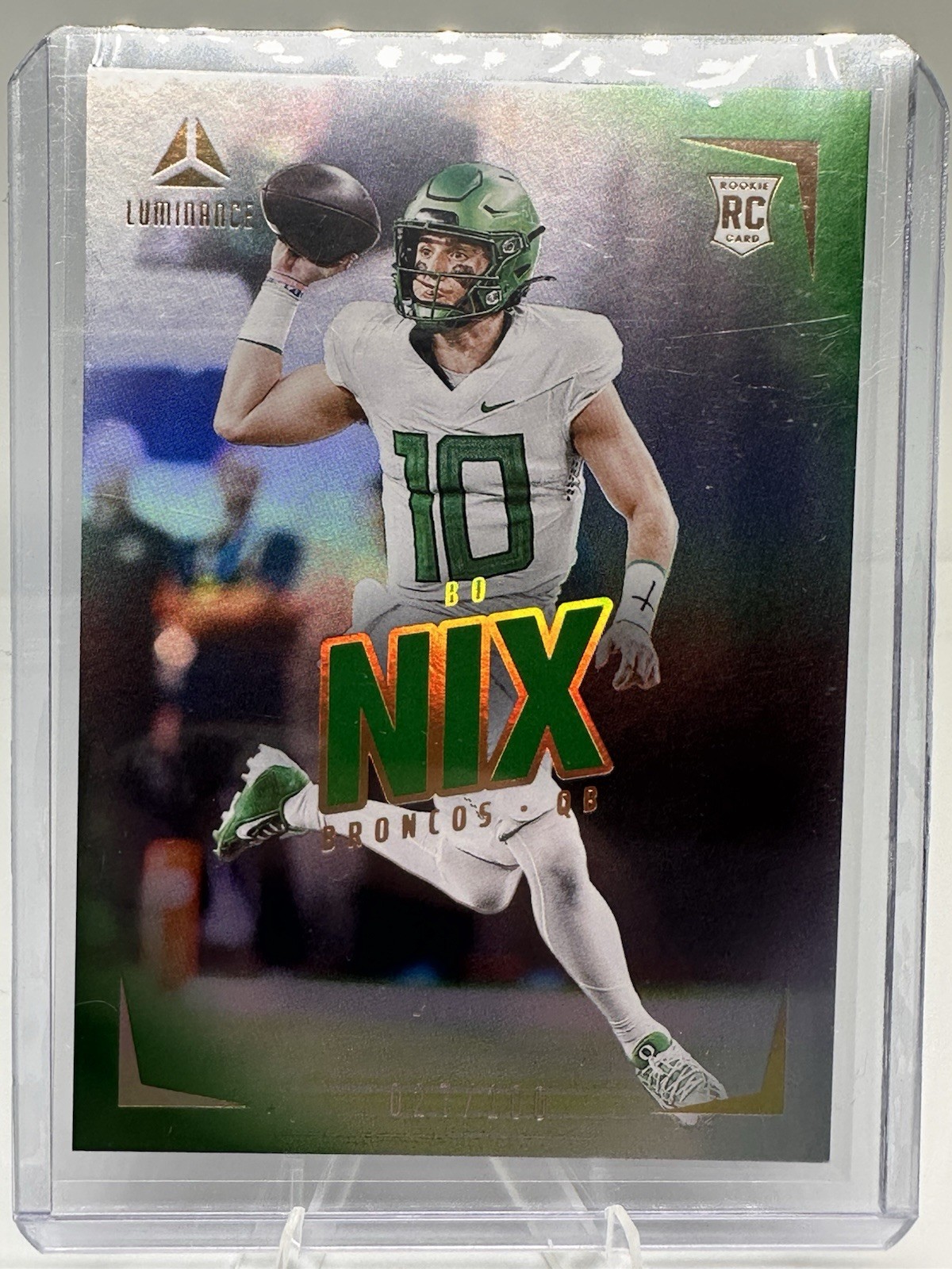2024 Panini Luminance - Rookies Bo Nix #130 Green /100 (RC)