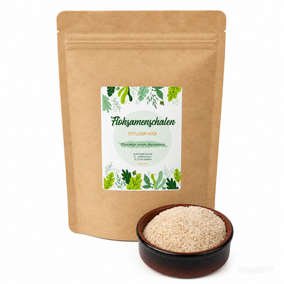 Flohsamenschalen Natur   Psyllium Husk für Backen Smoothies & Küche