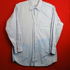 Paul Fredrick Pinpoint Dress Shirt SLIM FIT Non-Iron Two-Ply BLUE 17-34