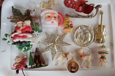 Lot 15+ Vintage Plastic Christmas Tree Ornaments Assorted Designs