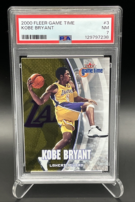 2000 Fleer Game Time Kobe Bryant #3 PSA 7 Lakers HOF NBA Card NM