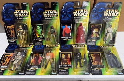 Sammlung 3 NOS Lot 8 Vintage Star Wars POTF Action Figuren 1996-97 Boba Fett
